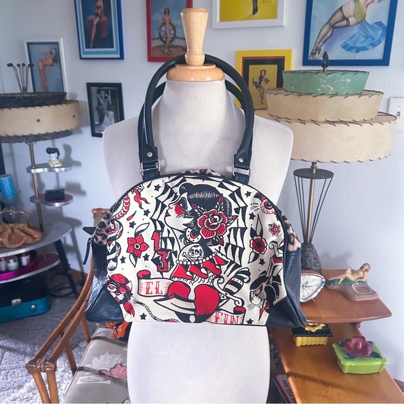 Retro Purse l Tattoo El Fin l Handbag l Liquor Brand l Rockabilly l Pinup - Picture 1 of 9